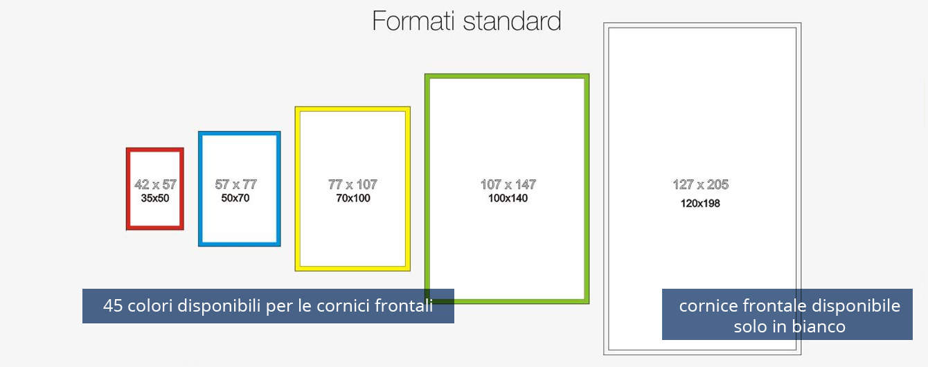 Formati standard del pannello luminoso Plate